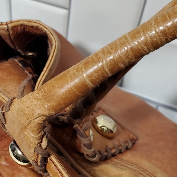 STEVEN BY STEVE MADDEN Large Brown Distressed Cotton Canvas Purse with L… - Picture 8 of 12